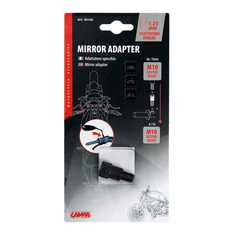 Adattatore per specchi moto - Filetto M10 destro a M10 destro