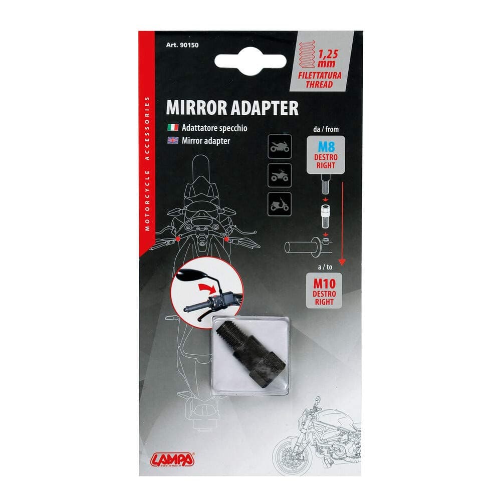 Adattatore per specchi moto - Filetto M8 destro a M10 destro