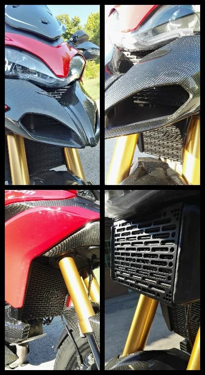Kit Protezione Griglia Radiatore Olio e Acqua Ducati Multistrada 1200 10-14 Nero