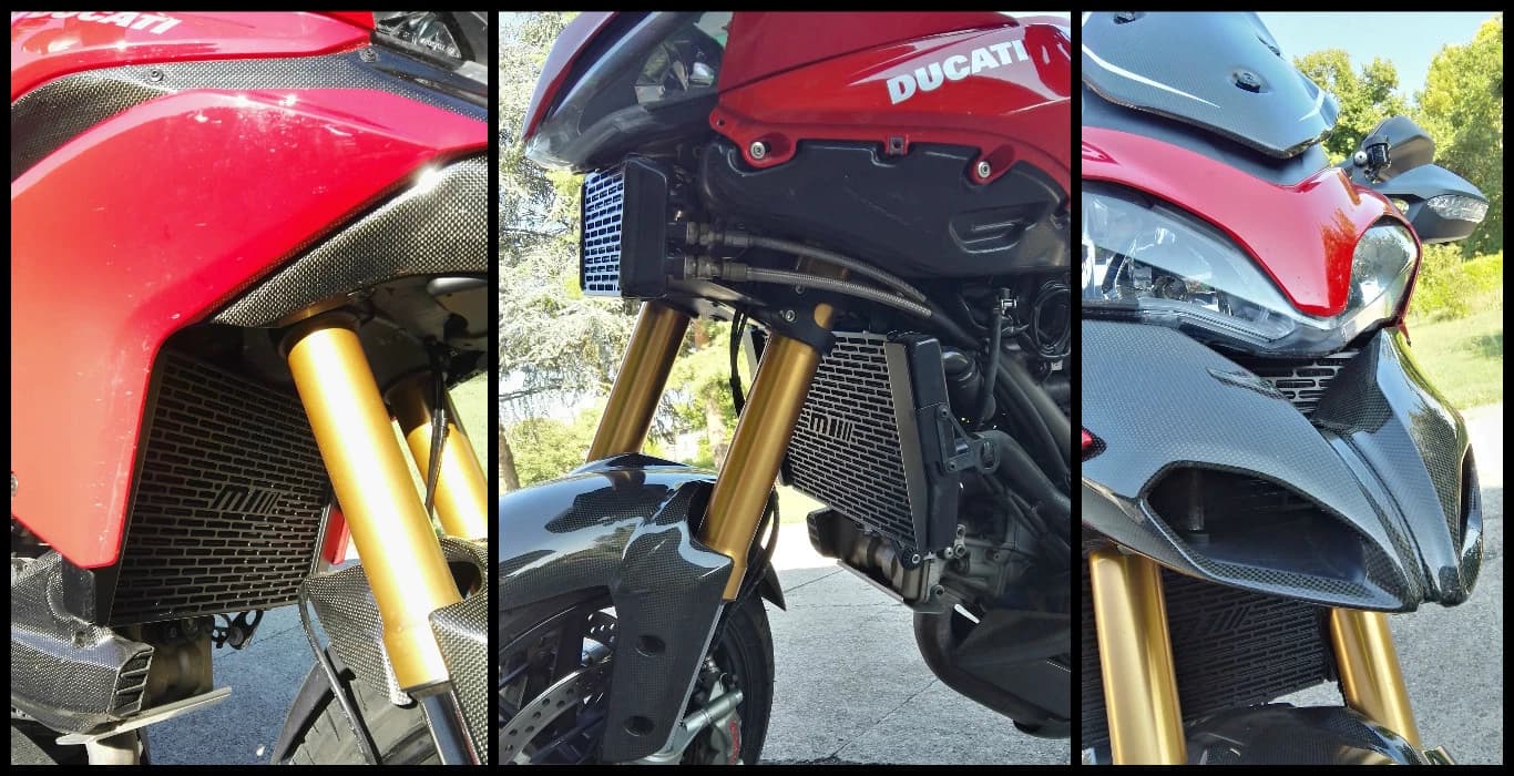 Protezione Griglia Radiatore Acqua Ducati Multistrada 1200 2010-2014 Inox nero