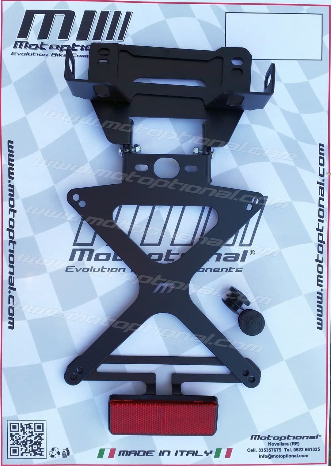 PORTA TARGA REGOLABILE DUCATI MONSTER TELAIO TAGLIATO - MOD. 2 CON PREDISPOSIZIONE LUCE TARGA