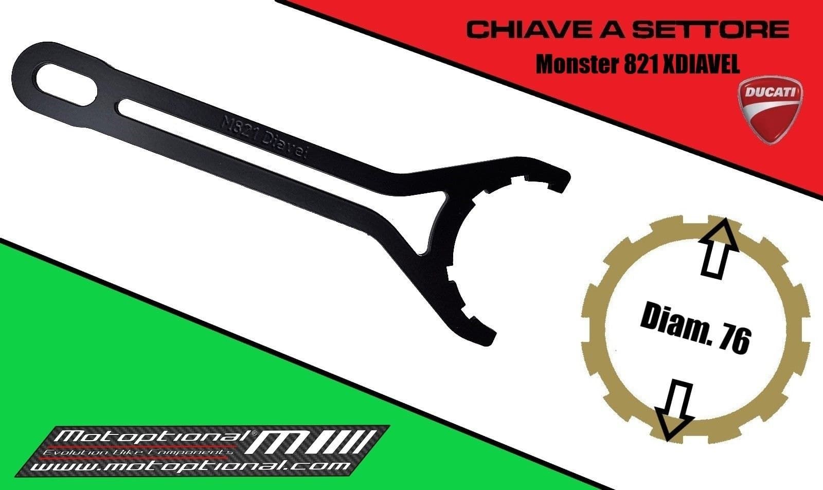 Chiave a Settore Ø76 mm Ducati Monster 821 e XDIAVEL