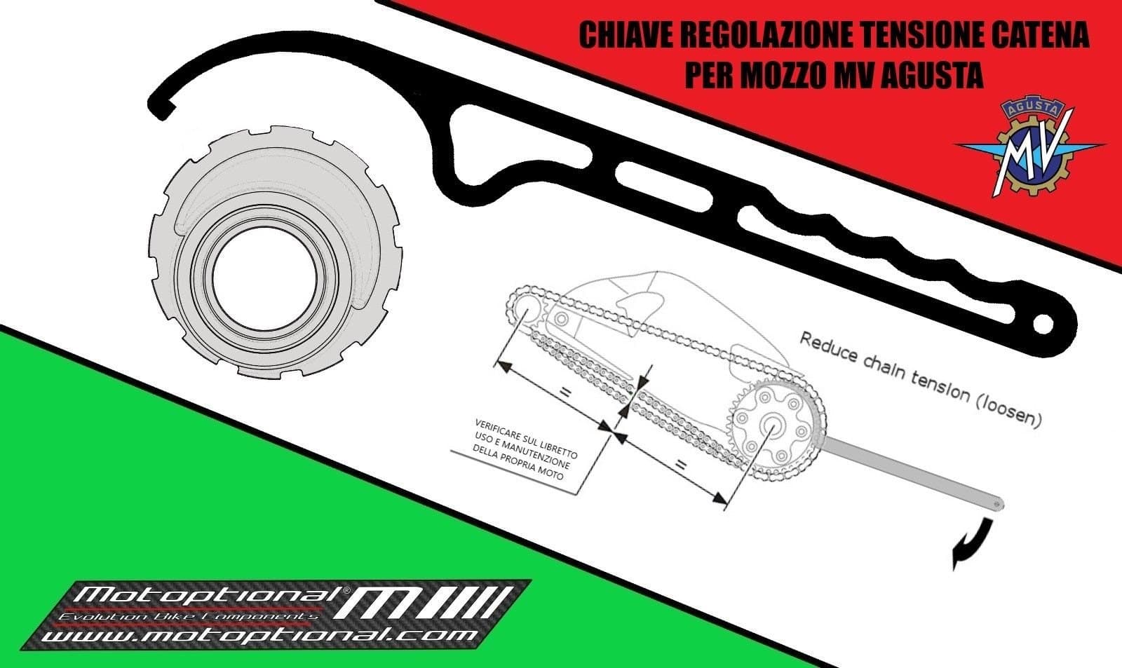 CHIAVE REGOLAZIONE CATENA MOZZO MV AUGUSTA