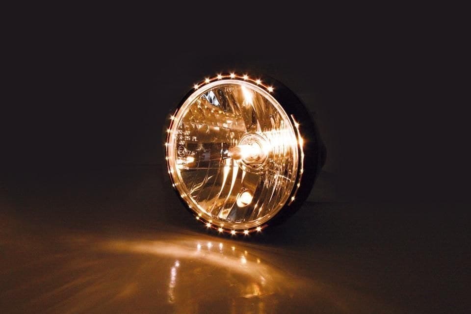 Faro Fanale Anteriore LAMPADINA+LED OMOLOGATO "E" mod.RENO 2