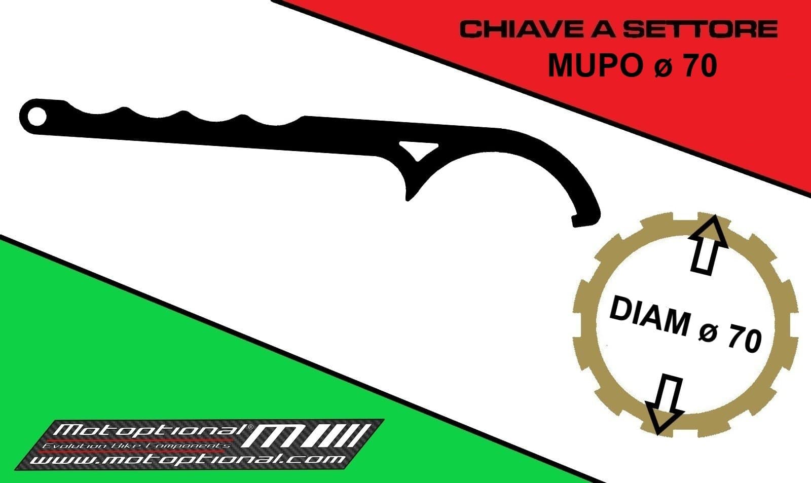 Chiave Regolazione Monoammortizzatore MUPO Ghiera Ø70 mm