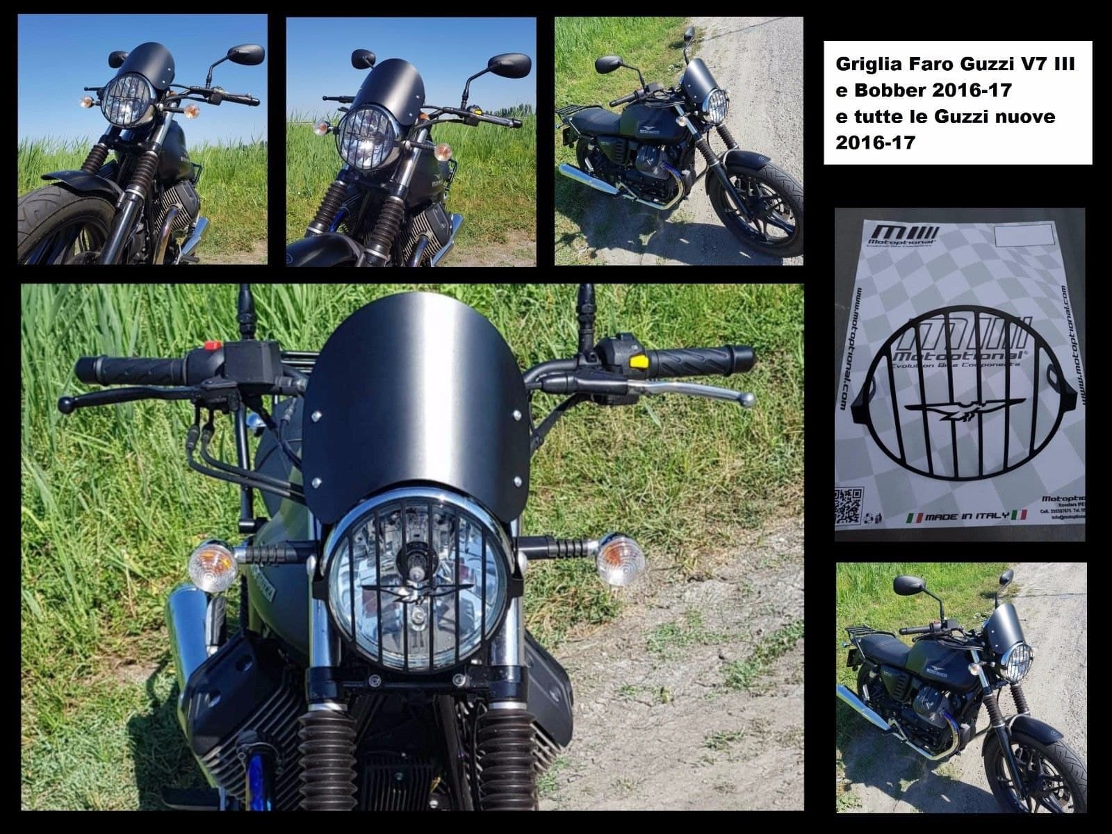 Griglia Faro Logo AQUILA Guzzi V7 III e Bobber 2016-2019 Cafè Racer/Cafe Racer